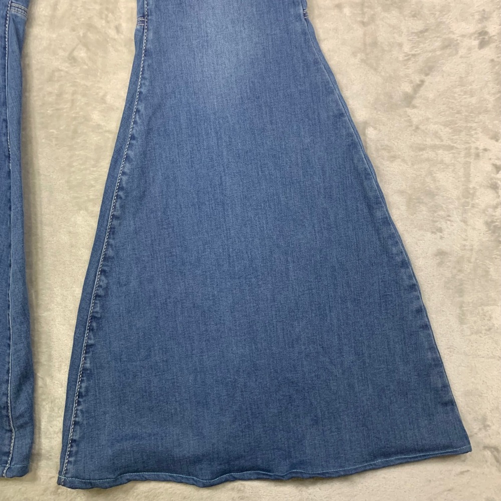We The Free Just Float On Flare Jeans Blue Denim Bell Bottom 29 Hemmed 27"x32.5" - Picture 3 of 14